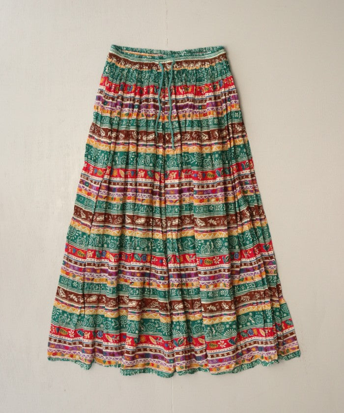 VINTAGE INDIAN COTTON SKIRT - 1 - A'r139 Kamakura