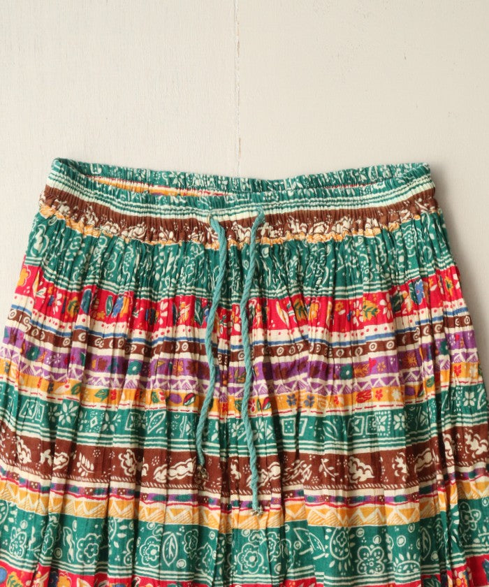 VINTAGE INDIAN COTTON SKIRT - 1 - A'r139 Kamakura