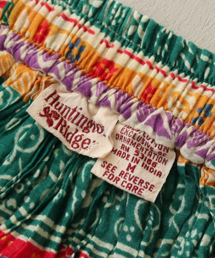 VINTAGE INDIAN COTTON SKIRT - 1 - A'r139 Kamakura