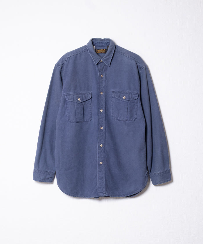 1980's EDDIE BAUER CHAMOIS SHIRT MADE IN USA - NAVY