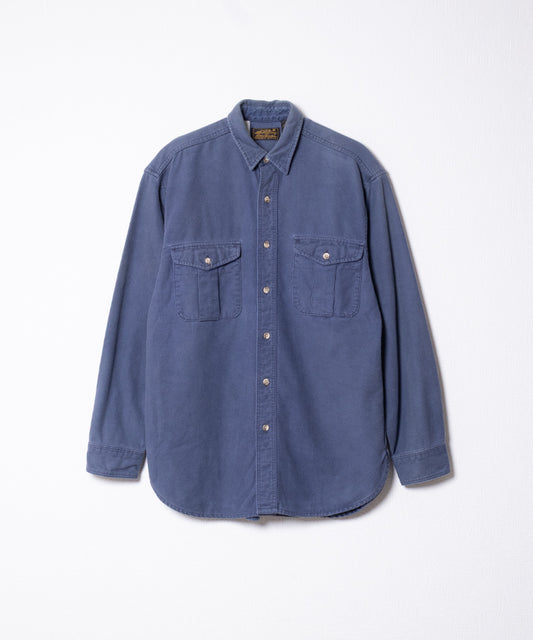 1980's EDDIE BAUER CHAMOIS SHIRT MADE IN USA - NAVY