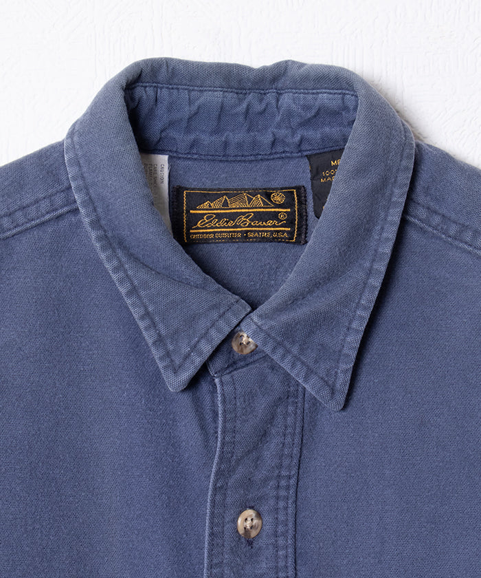 1980's EDDIE BAUER CHAMOIS SHIRT MADE IN USA - NAVY