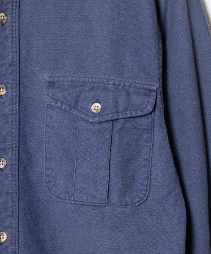 1980's EDDIE BAUER CHAMOIS SHIRT MADE IN USA - NAVY