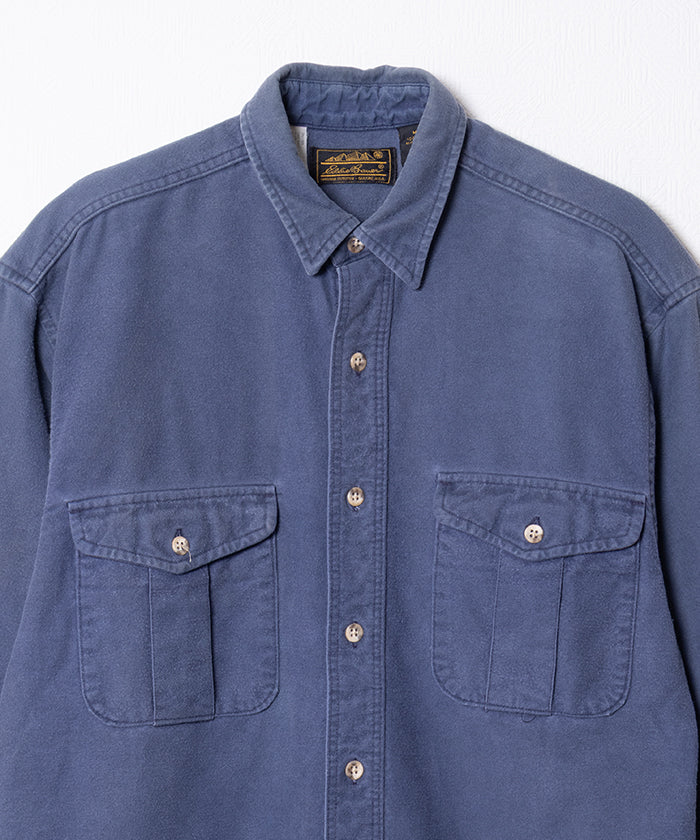 1980's EDDIE BAUER CHAMOIS SHIRT MADE IN USA - NAVY