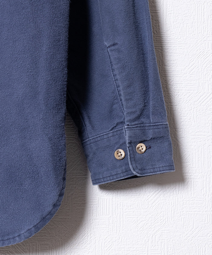 1980's EDDIE BAUER CHAMOIS SHIRT MADE IN USA - NAVY