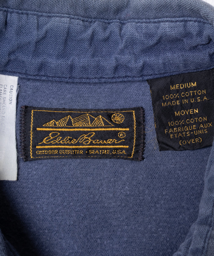 1980's EDDIE BAUER CHAMOIS SHIRT MADE IN USA - NAVY