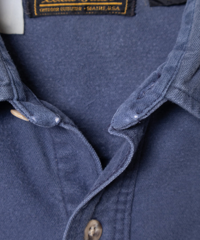 1980's EDDIE BAUER CHAMOIS SHIRT MADE IN USA - NAVY