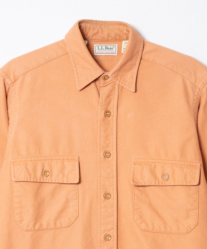 1980's L.L.BEAN CHAMOIS SHIRT MADE IN USA - PEACH