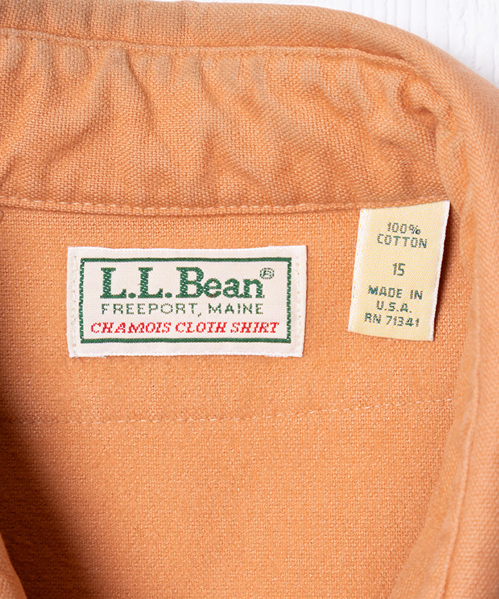 1980's L.L.BEAN CHAMOIS SHIRT MADE IN USA - PEACH
