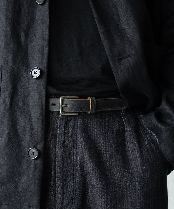 INTÉRIM】25mm OAK BARK LEATHER BELT / インテリム 25mm オーク