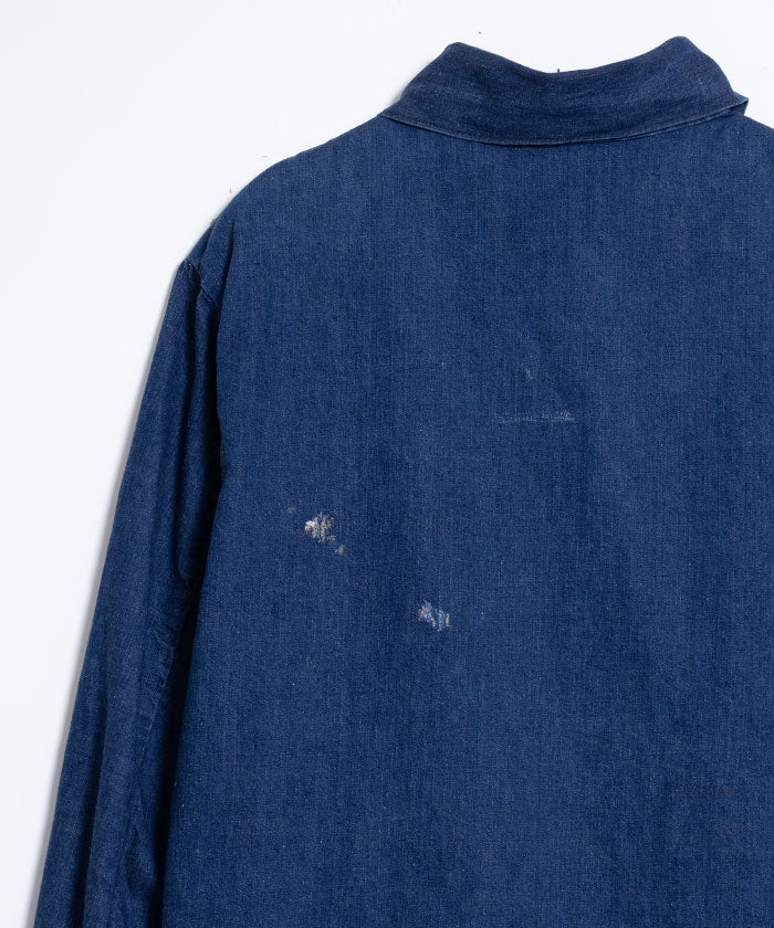 1940~50’s USA DENIM COVERALL / アメリカ 大戦 デニム カバーオール sanforized 1940年代 古着 ヴィンテージ ビンテージ デニムジャケット 大きいサイズ 通販 オンラインショップ 月桂樹ボタン