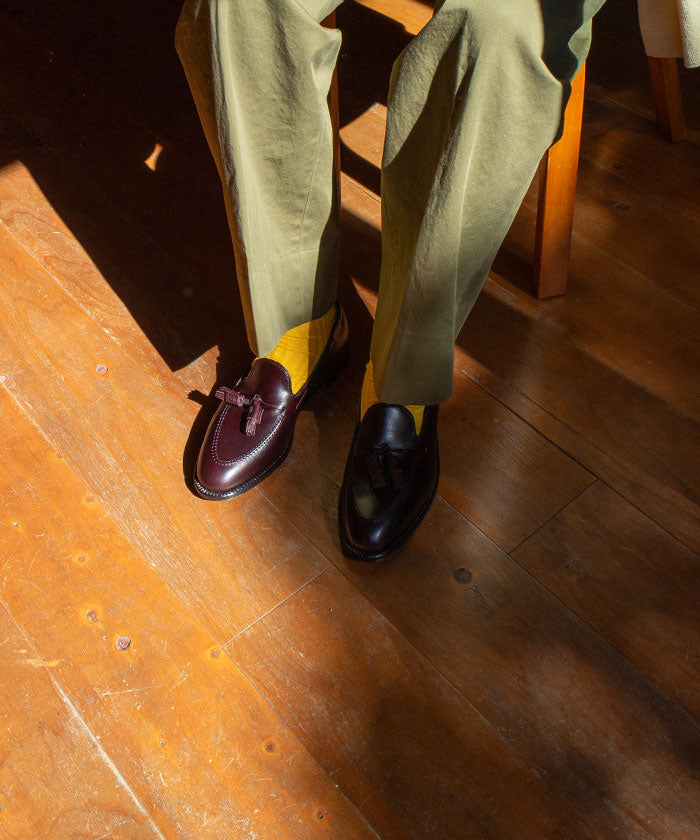 Alden 663 TASSEL MOCCASIN LOAFER CALF BURGUNDY - A'r139 Kamakura