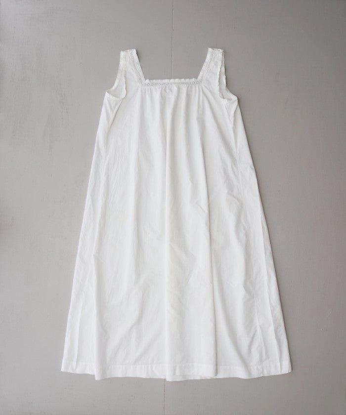 FRENCH ANTIQUE COTTON CAMISOLE NIGHTDRESS - A'r139 Kamakura