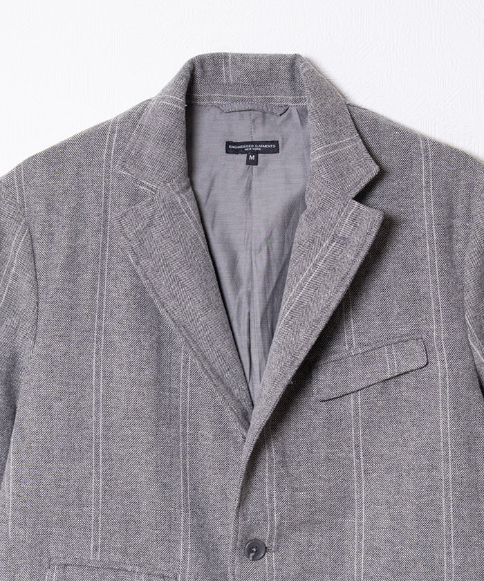 ANDOVER JACKET WOOL STRIPED HB - LT GREY