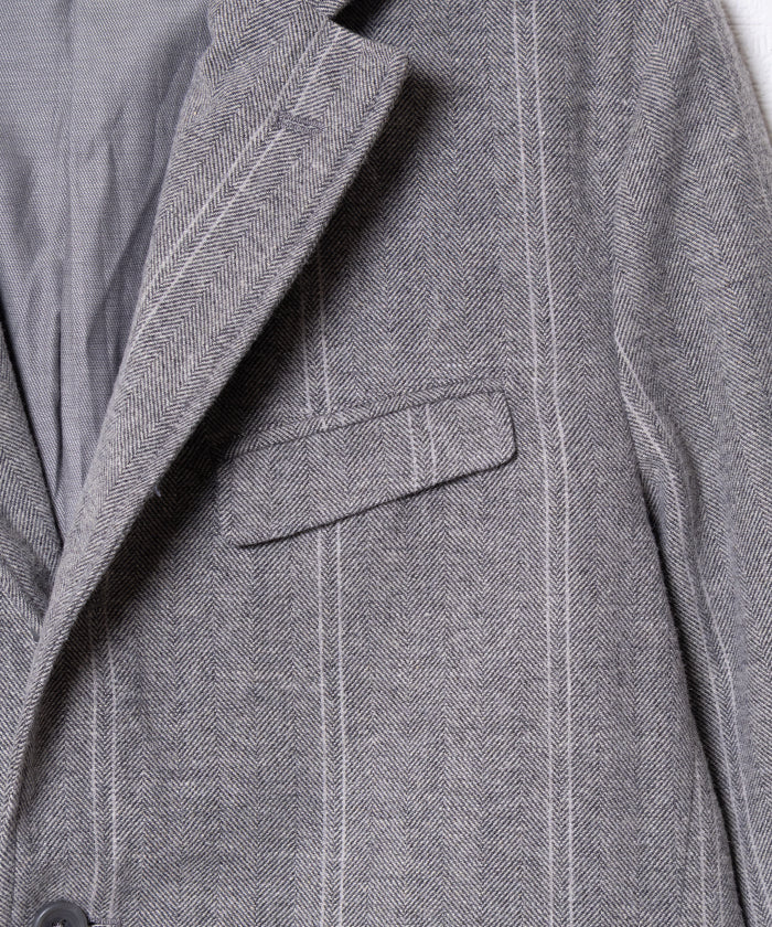 ANDOVER JACKET WOOL STRIPED HB - LT GREY