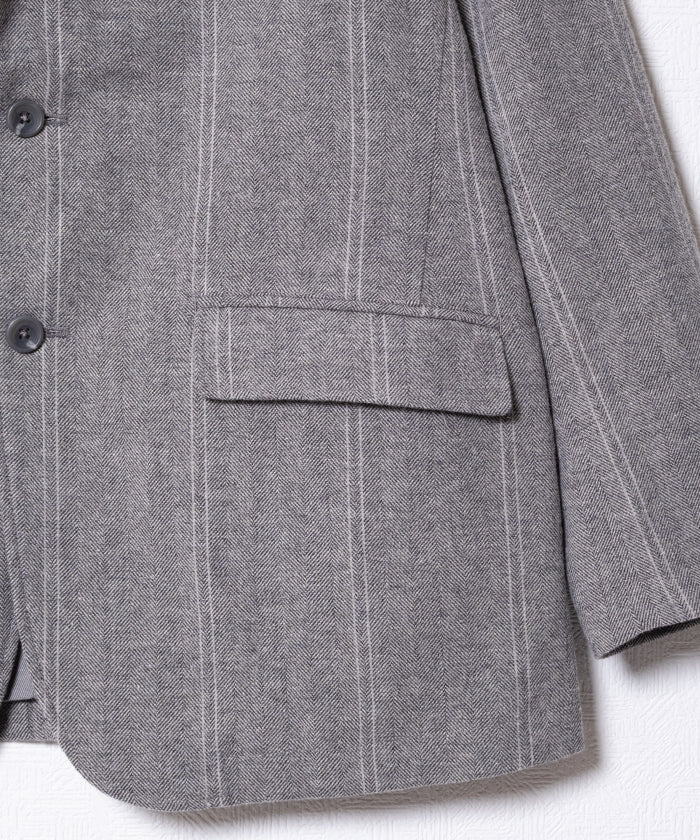 ANDOVER JACKET WOOL STRIPED HB - LT GREY