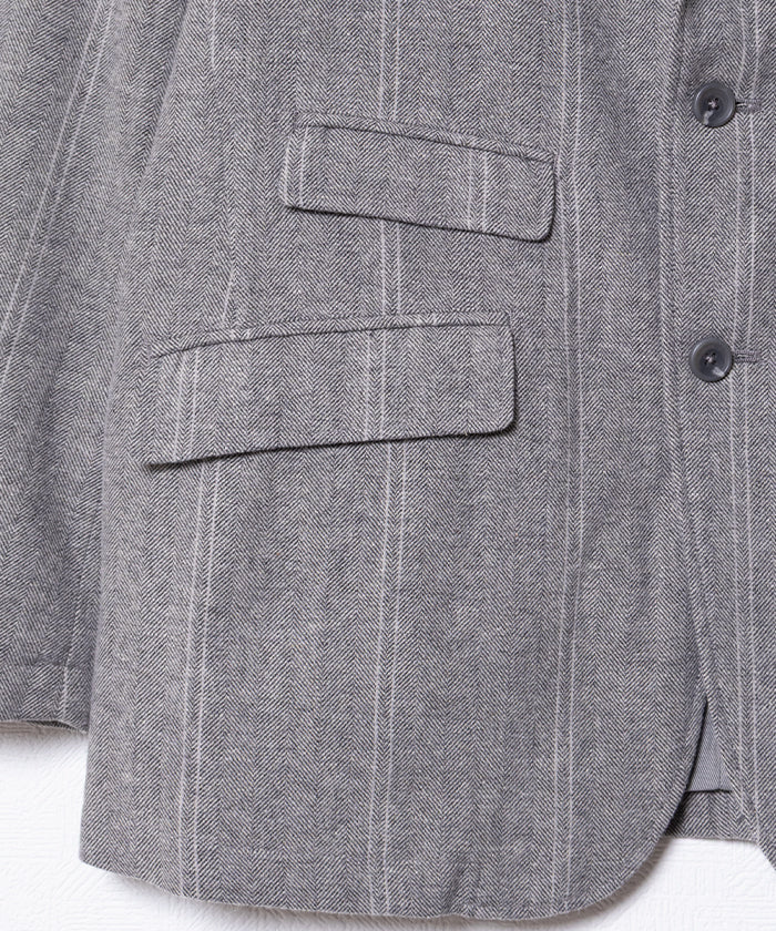 ANDOVER JACKET WOOL STRIPED HB - LT GREY
