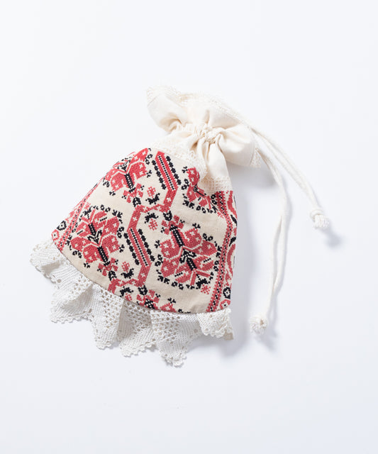 ANTIQUE EMBROIDERY DRAWSTRING BAG / アンティーク トランシルヴァニア トランシルバニア 刺繍 バッグ 巾着バッグ  神奈川 鎌倉 オンラインショップ 通販