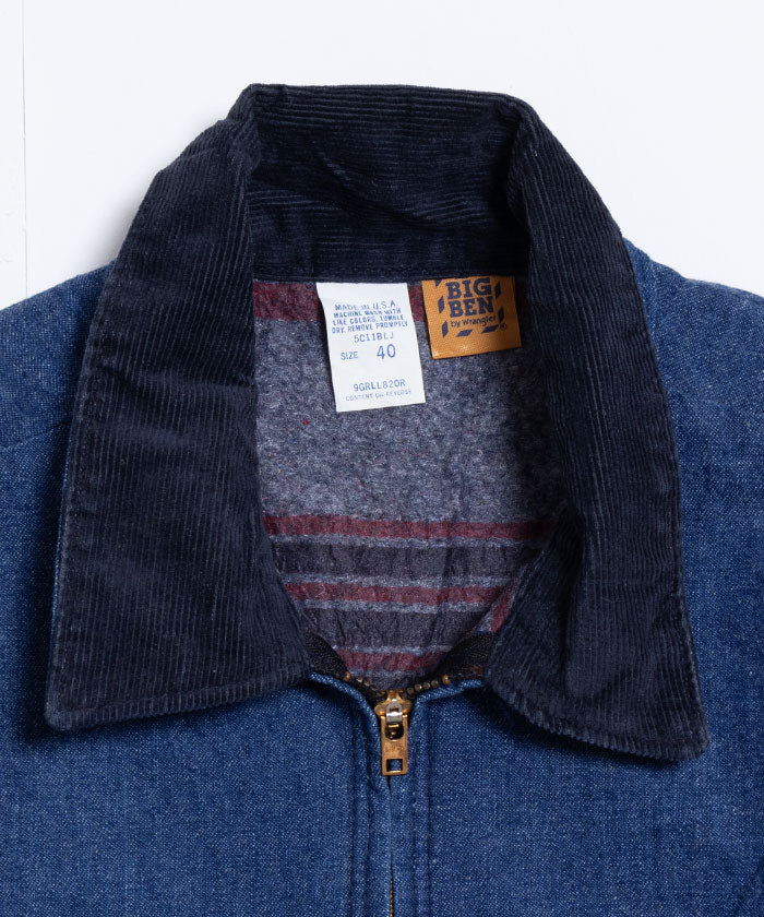 1970's BIGBEN WRANGLER DENIM ZIP JACKET / ビッグベン ラングラー デニム ジップ ジャケット デニム Gジャン アメリカ製 40サイズ オンラインショップ 通販 神奈川 鎌倉