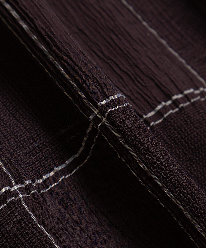 CABANA SHIRT - CUPRA CREPE PLAID - BROWN