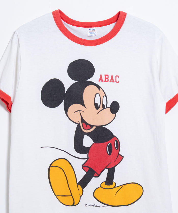 1980's CHAMPION RINGER TEE MICKEY MOUSE ABAC / チャンピオン リンガーTシャツ ミッキーマウス ヴィンテージ ビンテージ 古着 XLサイズ 通販 オンラインショップ 神奈川 鎌倉