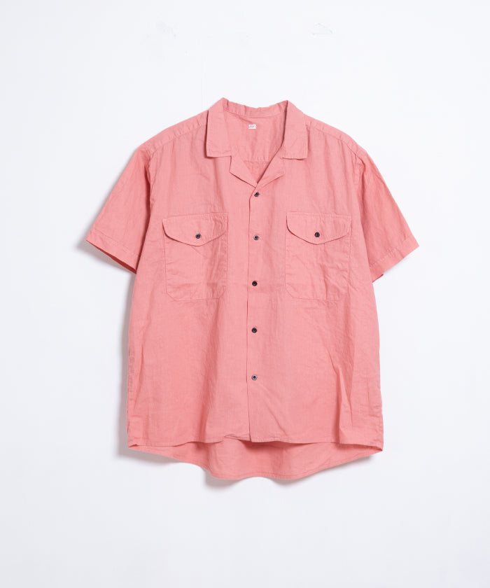 【OUTIL】CHEMISIER COLETTA - PINK / ウティ シュミジエ コレット 開襟シャツ ピンク 2025SS 2025春夏 コットンリネン 半袖シャツ 正規取扱店 神奈川 鎌倉オンラインショップ 通販