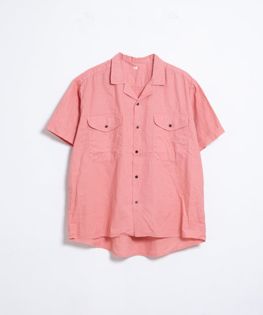 【OUTIL】CHEMISIER COLETTA - PINK / ウティ シュミジエ コレット 開襟シャツ ピンク 2025SS 2025春夏 コットンリネン 半袖シャツ 正規取扱店 神奈川 鎌倉オンラインショップ 通販