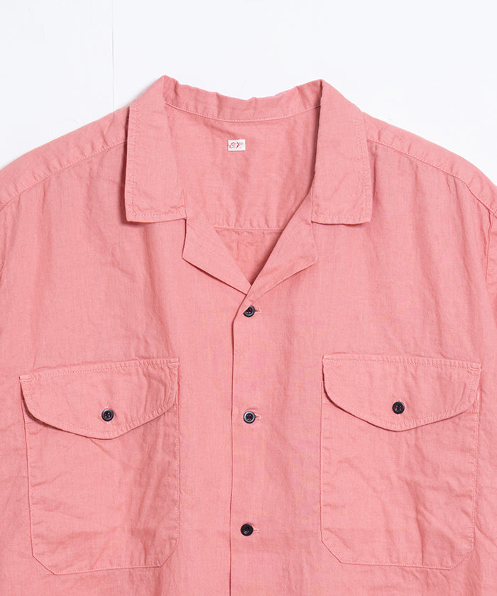 【OUTIL】CHEMISIER COLETTA - PINK / ウティ シュミジエ コレット 開襟シャツ ピンク 2025SS 2025春夏 コットンリネン 半袖シャツ 正規取扱店 神奈川 鎌倉オンラインショップ 通販