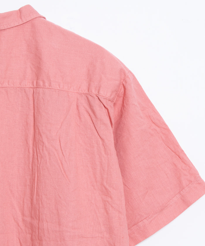 【OUTIL】CHEMISIER COLETTA - PINK / ウティ シュミジエ コレット 開襟シャツ ピンク 2025SS 2025春夏 コットンリネン 半袖シャツ 正規取扱店 神奈川 鎌倉オンラインショップ 通販