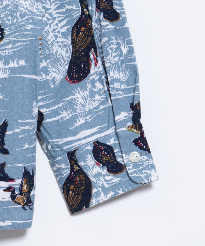 【Needles】CLASSIC SHIRT PRINTED FLANNEL BIRD - BLUE / ニードルズ クラシックシャツ プリンテッド フランネル バード 2025AW 2025秋冬 正規取扱店 神奈川 鎌倉 オンラインショップ 通販