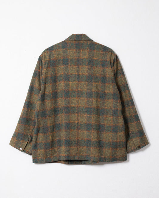 COVERALL JKT CHECK COTTON TWEED - GRN x YLW