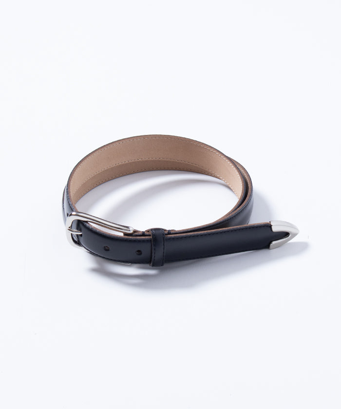【INTÉRIM】DEADSTOCK SHINY CHROME ITALY CALF LEATHER BELT 25mm / デッドストック シャイニー クローム イタリー カーフレザー ベルト ウエスタンベルト ブラック 2025SS 2025春夏 正規取扱店 神奈川 鎌倉 通販 オンラインショップ