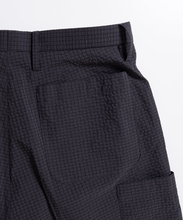 【NEAT】DOT'S SEERSUCKER CARGO SHORTS - CHARCOAL / ニート ドッツ シアサッカー カーゴ ショーツ 2026ss 2026春夏 ‐ 正規取扱店 ARZACH KAMAKURA オンラインショップ 通販