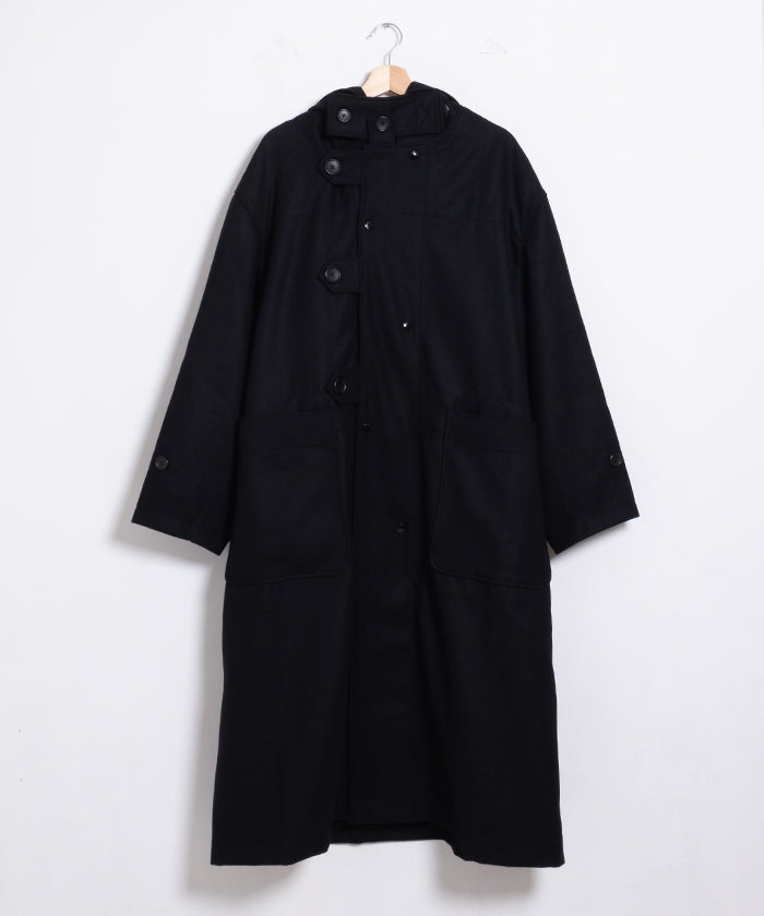 【ENGINEERED GARMENTS】 DUFFLE COAT 24OZ WOOL MELTON - BLACK / エンジニアドガーメンツ ダッフルコート 24オンス ウール メルトン ロングコート 正規取扱店 神奈川 鎌倉 オンラインショップ 通販