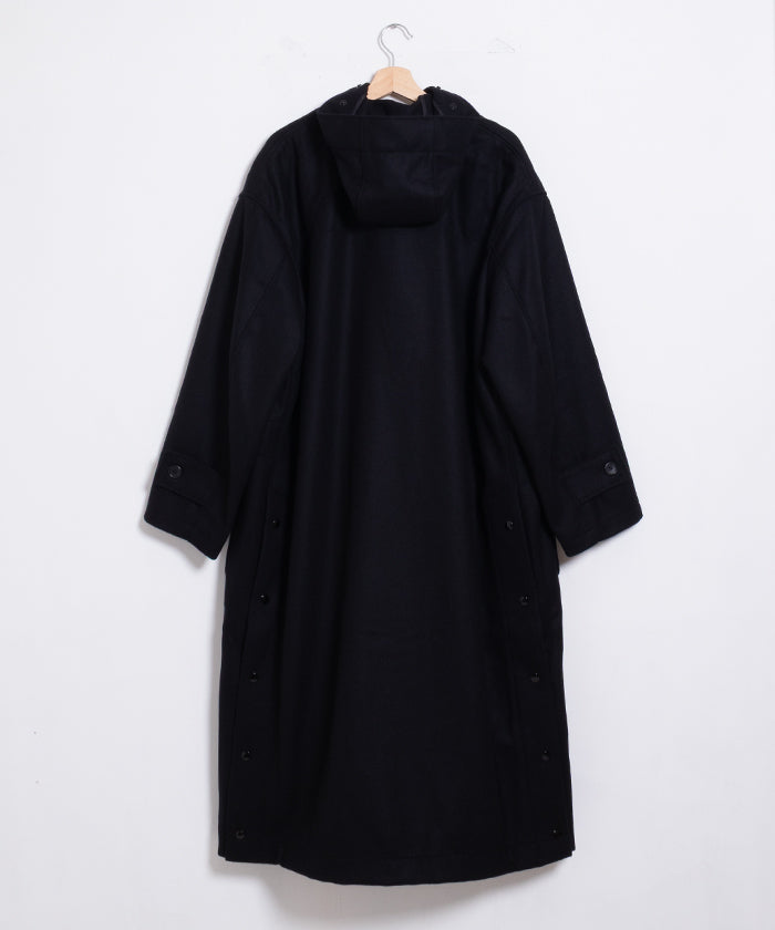 【ENGINEERED GARMENTS】 DUFFLE COAT 24OZ WOOL MELTON - BLACK / エンジニアドガーメンツ ダッフルコート 24オンス ウール メルトン ロングコート 正規取扱店 神奈川 鎌倉 オンラインショップ 通販