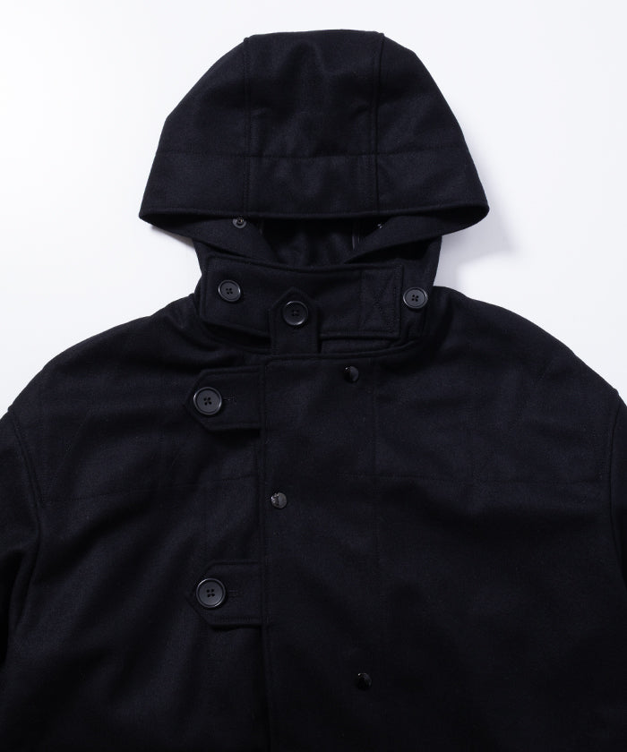 【ENGINEERED GARMENTS】 DUFFLE COAT 24OZ WOOL MELTON - BLACK / エンジニアドガーメンツ ダッフルコート 24オンス ウール メルトン ロングコート 正規取扱店 神奈川 鎌倉 オンラインショップ 通販