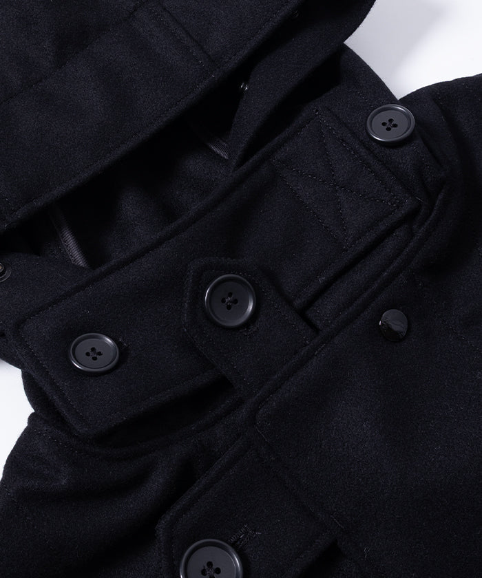 【ENGINEERED GARMENTS】 DUFFLE COAT 24OZ WOOL MELTON - BLACK / エンジニアドガーメンツ ダッフルコート 24オンス ウール メルトン ロングコート 正規取扱店 神奈川 鎌倉 オンラインショップ 通販