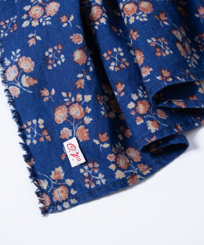 【OUTIL】ECHAPRE BEAUSOLEIL / ウティ フラワープリント インディゴ スカーフ ストール 2025SS 2025春夏 正規取扱店 神奈川 鎌倉 オンラインショップ 通販