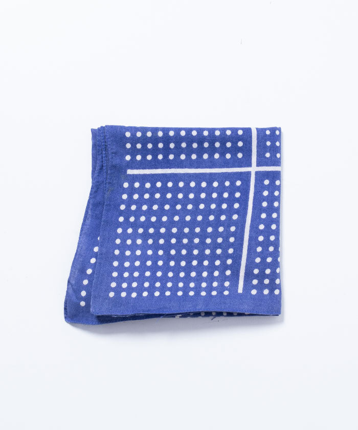 VINTAGE EURO BANDANA - NAVY / ユーロ ヨーロッパ バンダナ ドット ネイビー 紺 通販 オンラインショップ