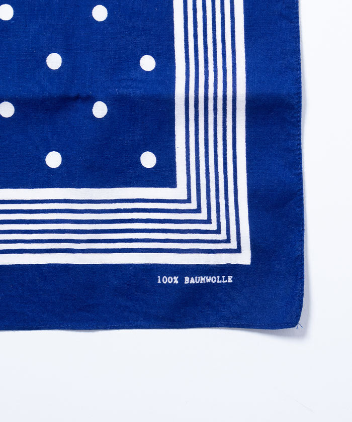 VINTAGE EURO BANDANA - NAVY / ユーロ ヨーロッパ バンダナ ドット ネイビー 紺 通販 オンラインショップ
