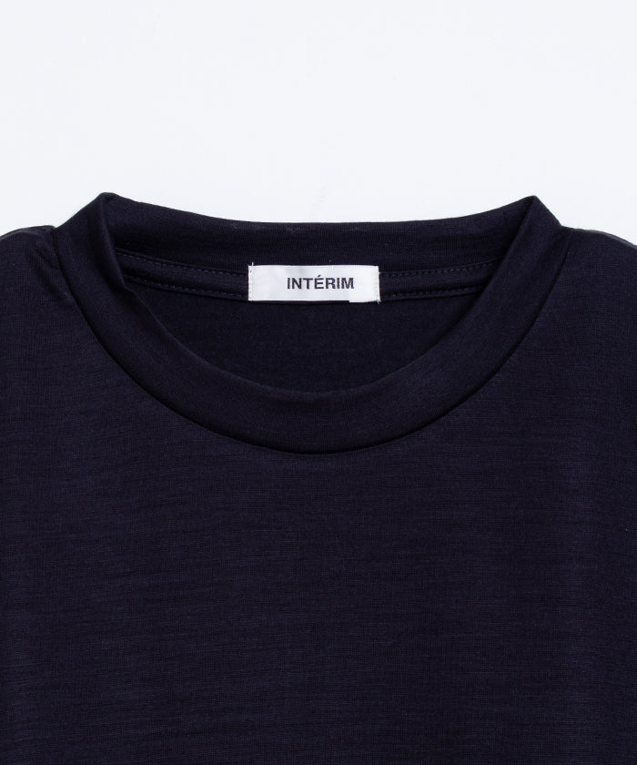 【INTÉRIM】EXTRA FINE MERINO WOOL JERSEY S/S TEE - D.NAVY / インテリム エクストラ ファイン メリノウール ジャージー 半袖 Tシャツ ダーク ネイビー 紺 2025SS 2025春夏 正規取扱店 神奈川 鎌倉 オンラインショップ 通販