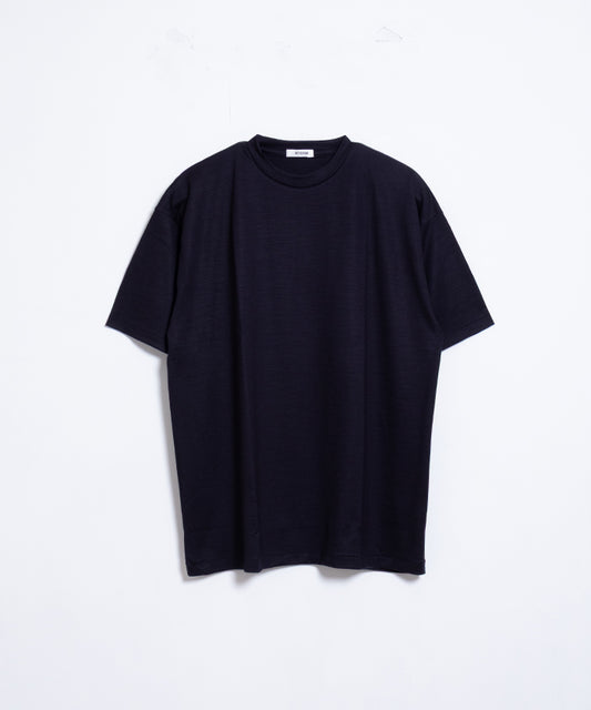【INTÉRIM】EXTRA FINE MERINO WOOL JERSEY S/S TEE - D.NAVY / インテリム エクストラ ファイン メリノウール ジャージー 半袖 Tシャツ ダーク ネイビー 紺 2025SS 2025春夏 正規取扱店 神奈川 鎌倉 オンラインショップ 通販
