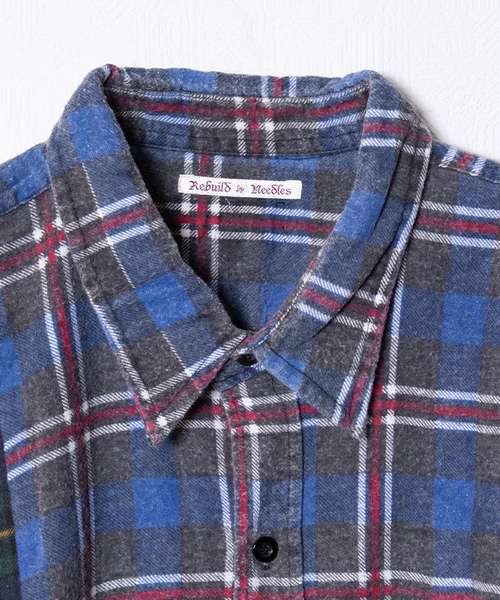 【Rebuild by Needles】FLANNEL SHIRT 7CUTS WIDE SHIRT / リビルド バイ ニードルズ フランネルシャツ 7カット ワイドシャツ 2025AW 2025秋冬 正規取扱店 神奈川 鎌倉 オンラインショップ 通販