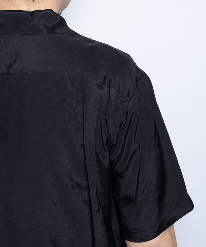 【Aloha Blossom】FOUNDATION SHORT SLEEVE - BLACK / アロハブロッサム 半袖 レーヨン アロハシャツ ブラック 黒 無地 2025SS 2025春夏 正規取扱店 神奈川 鎌倉 オンラインショップ 通販