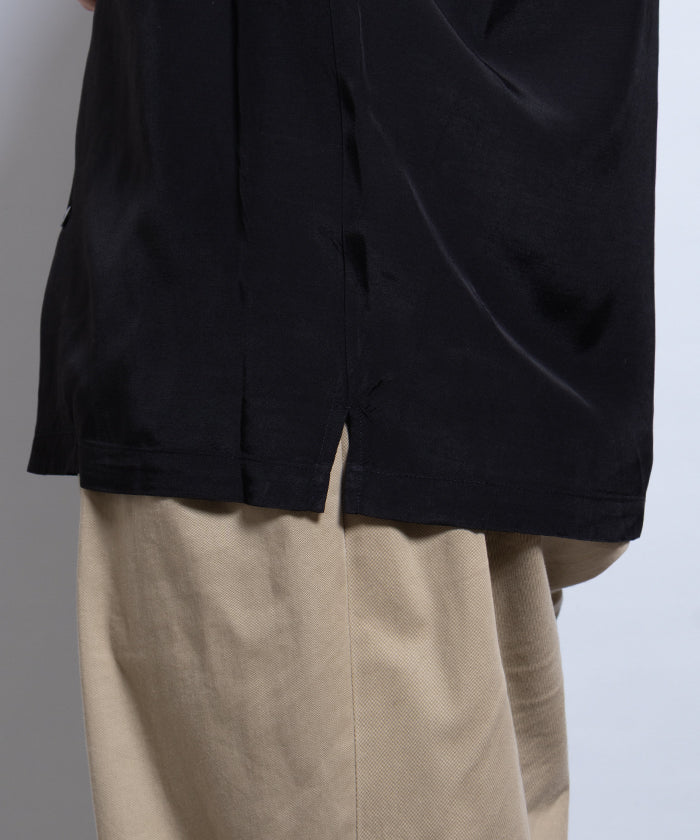 【Aloha Blossom】FOUNDATION SHORT SLEEVE - BLACK / アロハブロッサム 半袖 レーヨン アロハシャツ ブラック 黒 無地 2025SS 2025春夏 正規取扱店 神奈川 鎌倉 オンラインショップ 通販