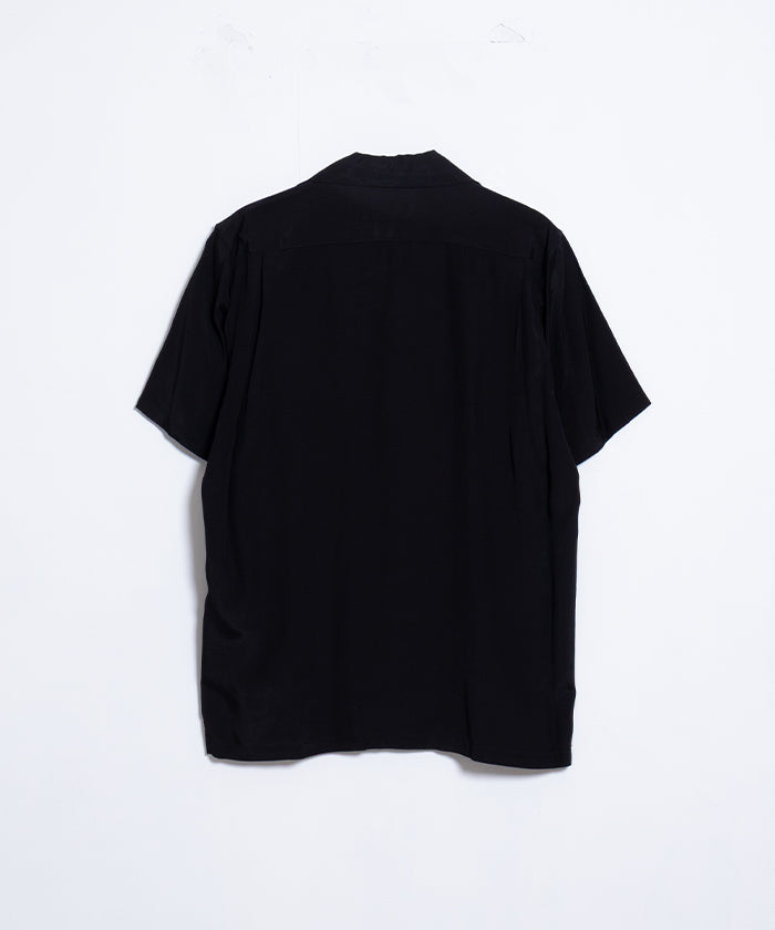 【Aloha Blossom】FOUNDATION SHORT SLEEVE - BLACK / アロハブロッサム 半袖 レーヨン アロハシャツ ブラック 黒 無地 2025SS 2025春夏 正規取扱店 神奈川 鎌倉 オンラインショップ 通販