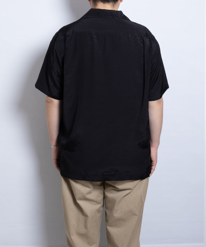 【Aloha Blossom】FOUNDATION SHORT SLEEVE - BLACK / アロハブロッサム 半袖 レーヨン アロハシャツ ブラック 黒 無地 2025SS 2025春夏 正規取扱店 神奈川 鎌倉 オンラインショップ 通販