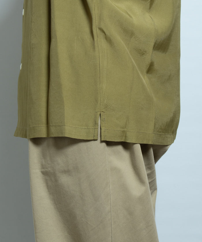 【Aloha Blossom】FOUNDATION SHORT SLEEVE - KHAKI / アロハブロッサム 半袖 レーヨン アロハシャツ カーキ 無地 2025SS 2025春夏 正規取扱店 神奈川 鎌倉 オンラインショップ 通販