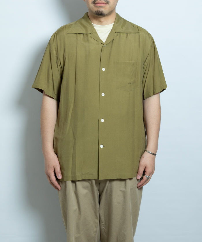 【Aloha Blossom】FOUNDATION SHORT SLEEVE - KHAKI / アロハブロッサム 半袖 レーヨン アロハシャツ カーキ  無地 2025SS 2025春夏 正規取扱店 神奈川 鎌倉 オンラインショップ 通販