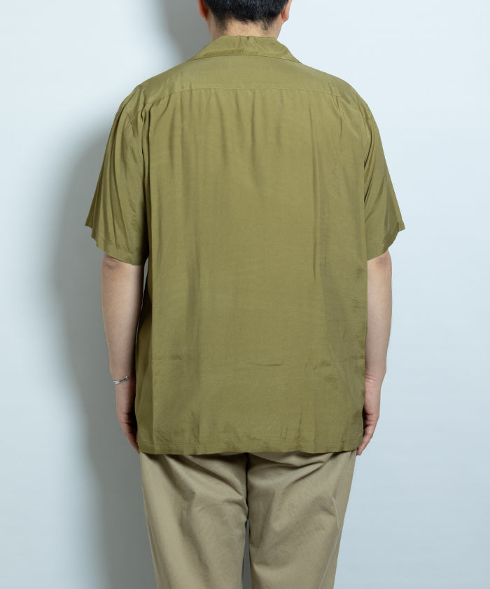 【Aloha Blossom】FOUNDATION SHORT SLEEVE - KHAKI / アロハブロッサム 半袖 レーヨン アロハシャツ カーキ 無地 2025SS 2025春夏 正規取扱店 神奈川 鎌倉 オンラインショップ 通販